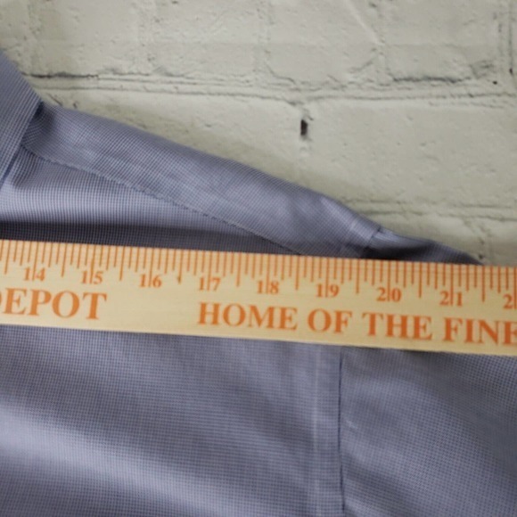 Brooks Brothers Button Up Shirt Mens 17.5 4/5 Long Sleeve Blue Check Cotton - Picture 7 of 13